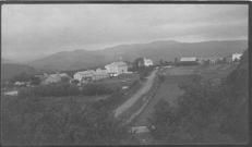 SA0250 - View of Shaker village, its buildings and road. Identified on the back.